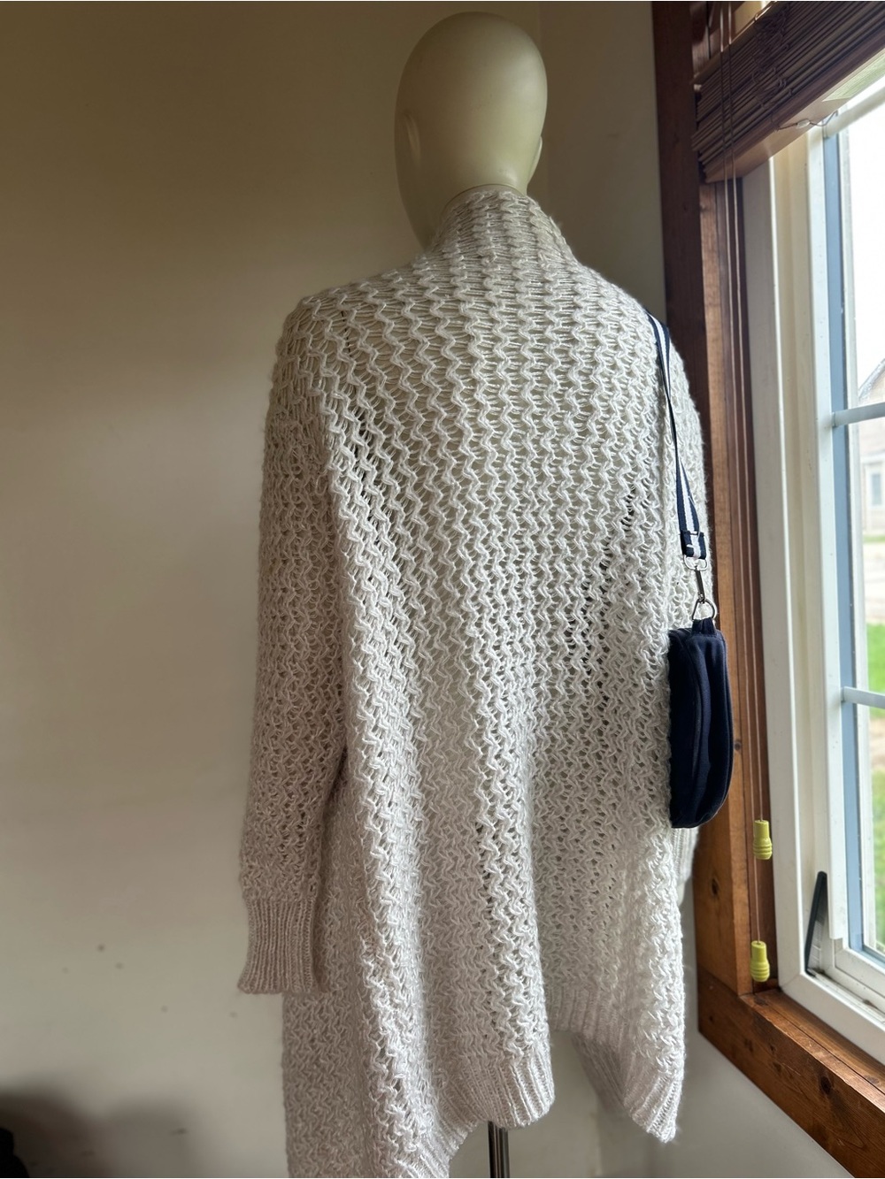 confess S Cream Open-Knit Long Cardigan Sweater - Lightweight Cozy Layer